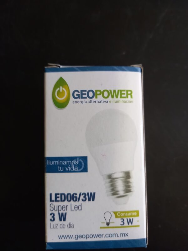 Foco bola led luz blanca 3 wts. GEOPOWER