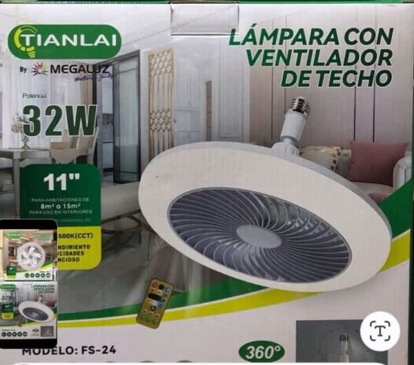 Lampara con ventilador de techo 32w Tianlai